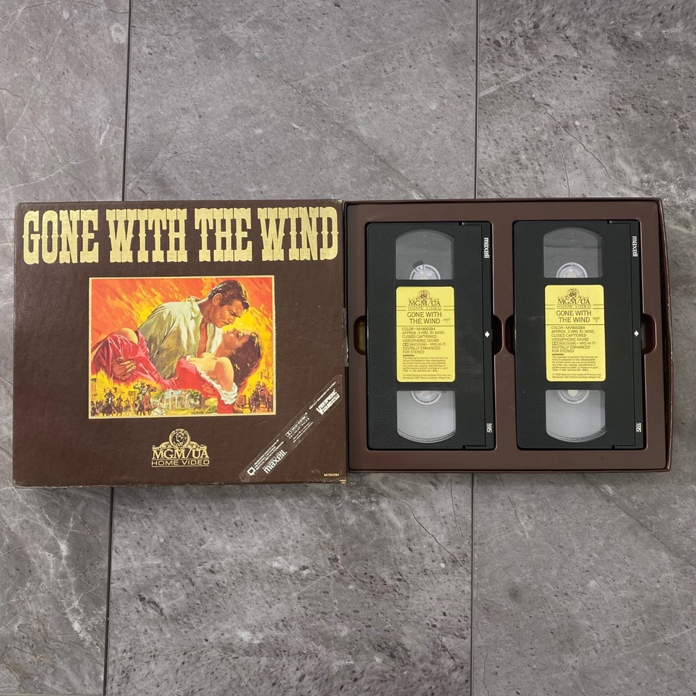 Gone With The Wind VHS Movie Set‎ MGM UA Home Video Classic Film 2 Tape Set